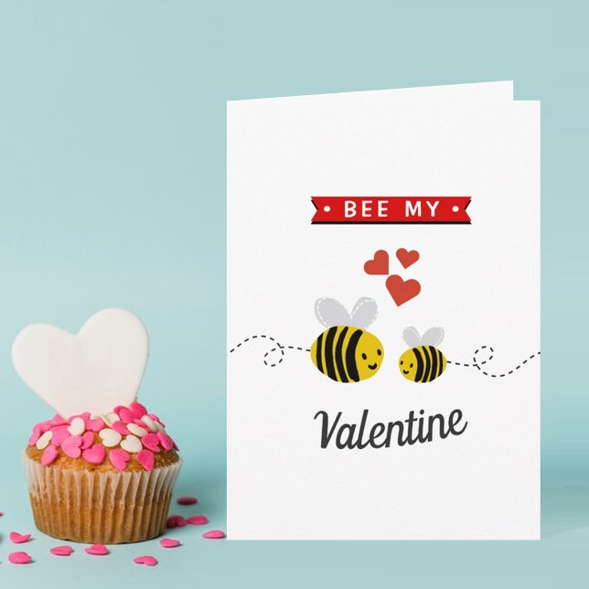 Honey Bee Funny Whimsy Valentine's Day Karte (Von Creator hochgeladen)