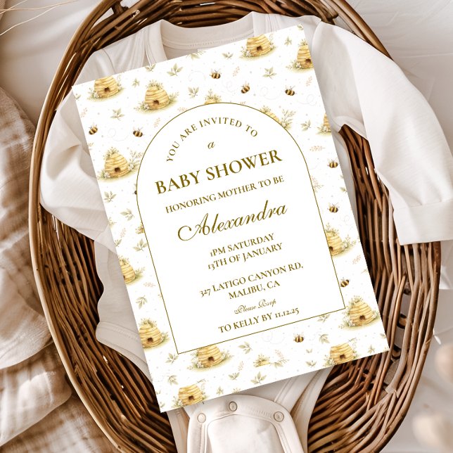 Honey Bee Garden Baby Shower Einladung (Von Creator hochgeladen)
