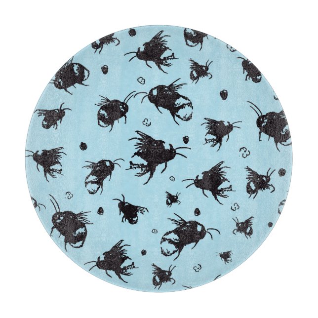 Honey Bee Glass Chopping Board - Geschenk für Mama Schneidebrett (Vorderseite)