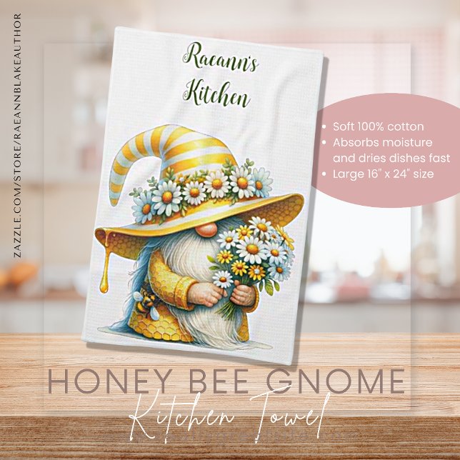 Honey Bee Gnome Kitchen Handtücher (Von Creator hochgeladen)