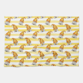 Honey Bee Gnomes Pattern Geschirrtuch