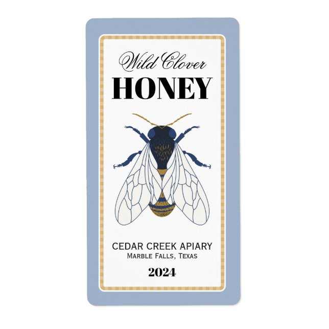 Honey Bee Golden Frame Label (Vorne)
