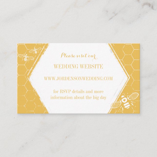 Honey Bee Golden Yellow Custom Website Card Begleitkarte (Vorderseite)