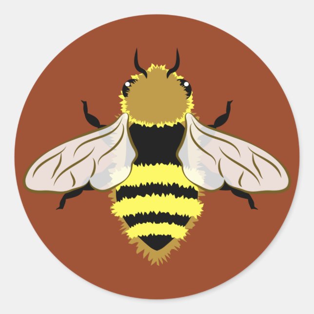 Honey Bee Graphic Runder Aufkleber (Vorderseite)
