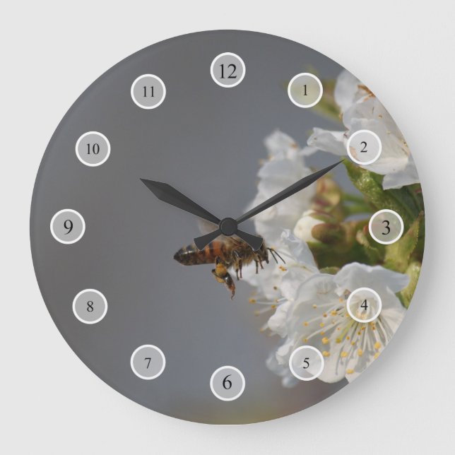 Honey Bee Große Wanduhr (Vorderseite)