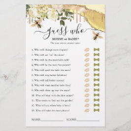 Honey Bee Guessing Baby Shower Game