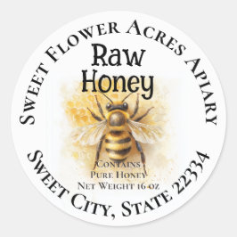Honey Bee Honey Apiary Business Bottle Label Runder Aufkleber