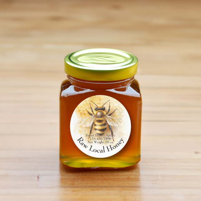 Honey Bee Honey Apiary Business Bottle Label Runder Aufkleber (custom honey jar sticker label
)