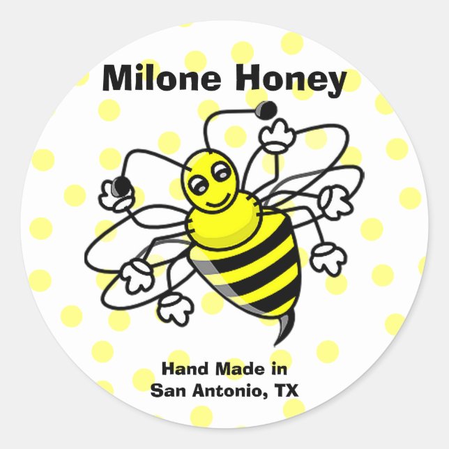 Honey Bee Honey Label Sticker (Vorderseite)