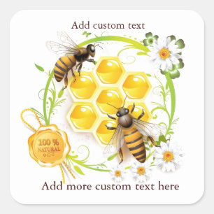 Honey Bee Honey Seller Beekeeper Apiarist Quadratischer Aufkleber