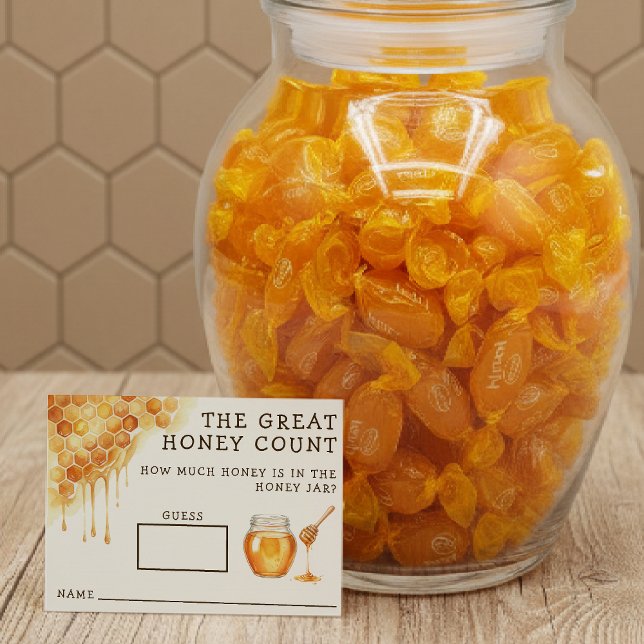 Honey Bee Honeycomb Baby Shower Guess How Many Begleitkarte (Honey Bee Honeycomb Baby Shower Guess How Many Enclosure Card
)