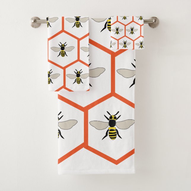 Honey Bee Honeycomb Beekeeper Badhandtuch Set (Insitu)