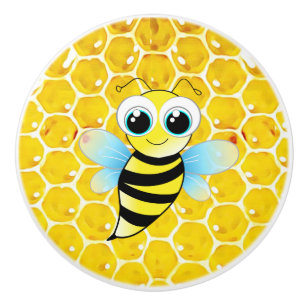 Honey Bee Honeycomb Cabinet Knobs Keramikknauf