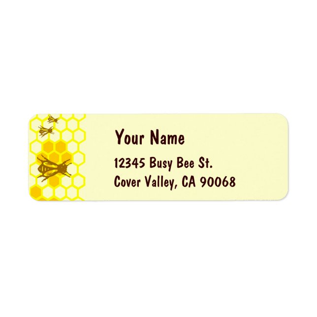 Honey Bee Honeycomb Custom Address Labels (Vorne)