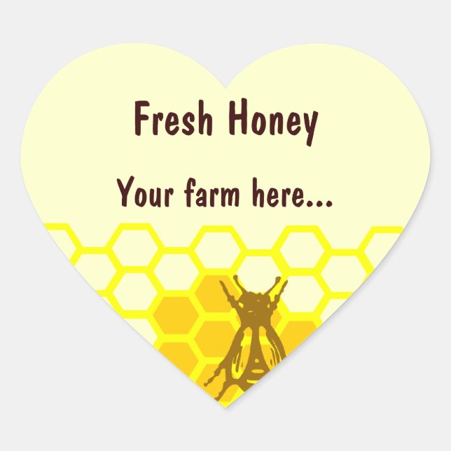 Honey Bee Honeycomb Custom Jar Label Stickers (Vorderseite)