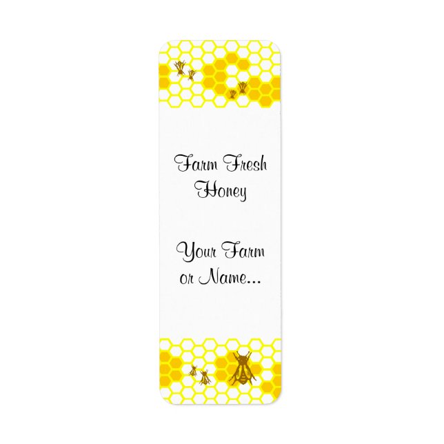 Honey Bee Honeycomb Custom Jar Labels (Vorne)