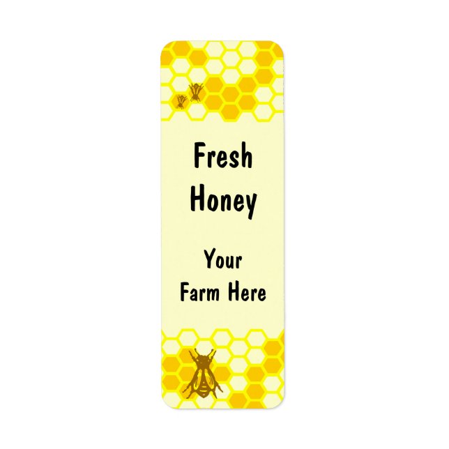 Honey Bee Honeycomb Custom Labels (Vorne)