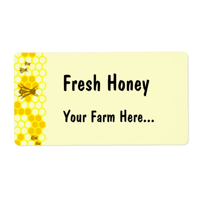 Honey Bee Honeycomb Custom Tag oder Address Label (Vorne)