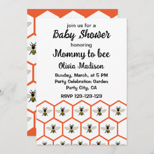 Honey Bee Honeycomb Mommy wird Baby Shower Einladung