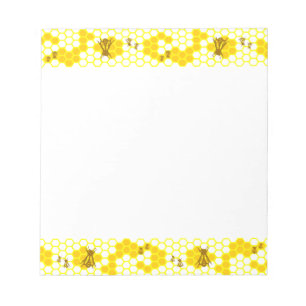 Honey Bee Honeycomb Muster Notepad Notizblock