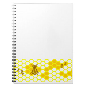 Honey Bee Honeycomb Pattern Notebook Notizblock