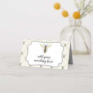 Honey Bee Honeycomb Pattern Platzkarte