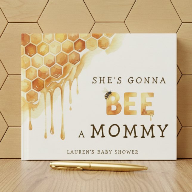 Honey Bee Honeycomb Watercolor Baby Shower Gästebuch (Honey Bee Honeycomb Watercolor Baby Shower Guest Book
)