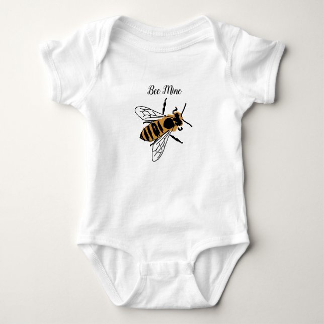 Honey Bee Illustration Sei meine Bienenart Baby Strampler (Vorderseite)