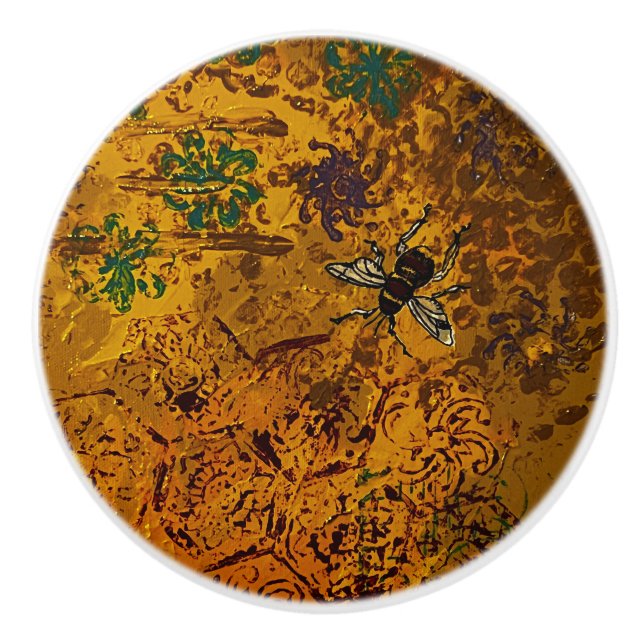 Honey Bee Knopf ziehen Keramikknauf (Vorderseite)