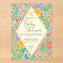 Honey Bee, Ladybug, Butterfly, Dragonfly & Blume Acryleinladungen