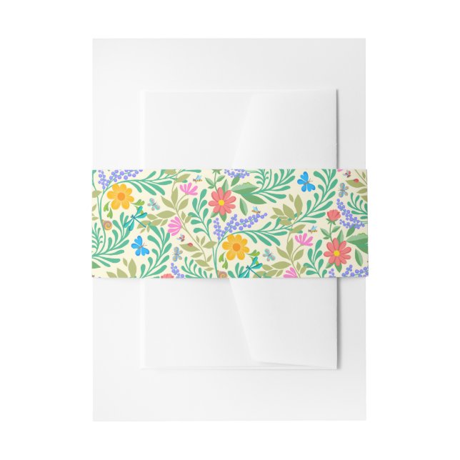 Honey Bee, Ladybug, Butterfly, Dragonfly & Blume Einladungsbanderole (Vorderseite Beispiel)