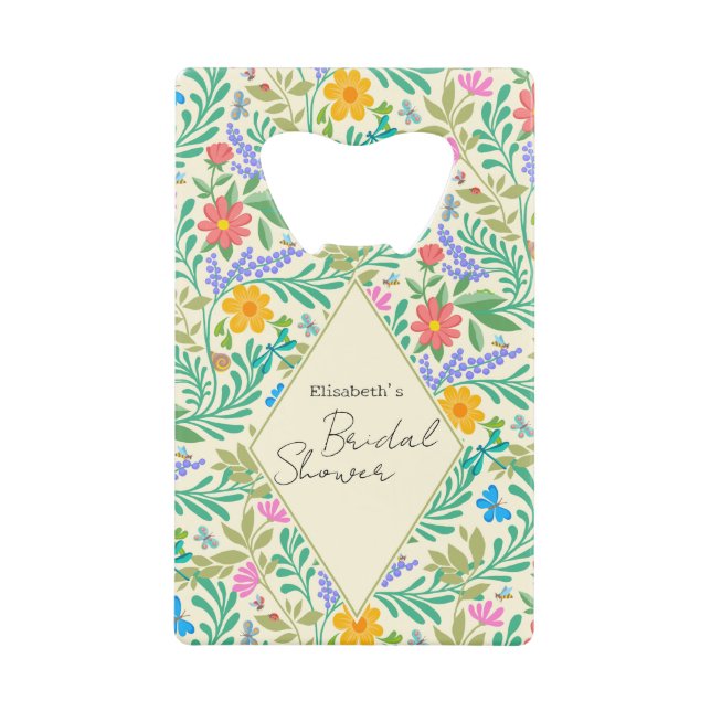 Honey Bee, Ladybug, Butterfly, Dragonfly & Blume Geldbeutel Flaschenöffner (Vorderseite)