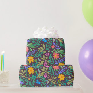 Honey Bee, Ladybug, Butterfly, Dragonfly & Blume Geschenkpapier