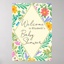 Honey Bee, Ladybug, Butterfly, Dragonfly & Blume Poster