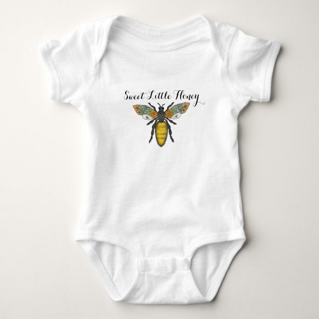 Honey Bee Little Honey Baby Bodysuit | Hummel B Baby Strampler (Vorderseite)