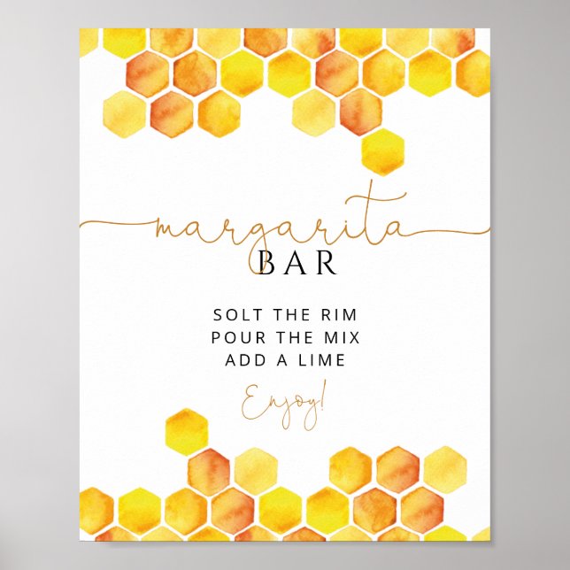 Honey bee Margarita Bar sign Poster (Vorne)