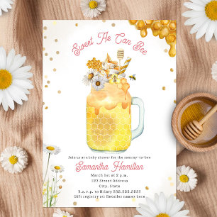Honey Bee Milkshake Floral Girl Babydusche Einladung