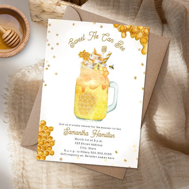 Honey Bee Milkshake Neutral Baby Shower Einladung (Von Creator hochgeladen)