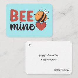 Honey Bee Mine Funny Pun Niedlich Kids Valentinsta Mitteilungskarte