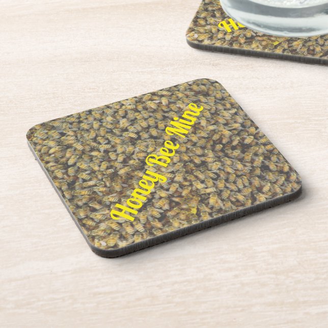 Honey Bee Mine Hard Kunststoff Untersetzer Set (Linke Seite)
