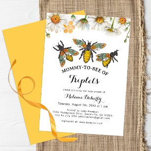 Honey Bee Mommy to Bee Triplets Baby Dusche Einladung