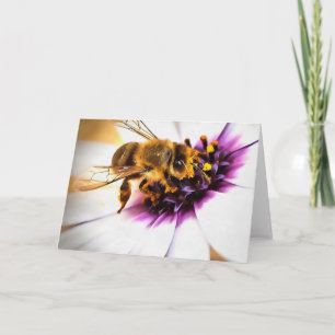 Honey Bee on African Daisy Acrylic Art Karte