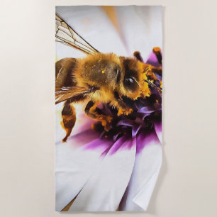 Honey Bee on African Daisy Acrylic Art Strandtuch