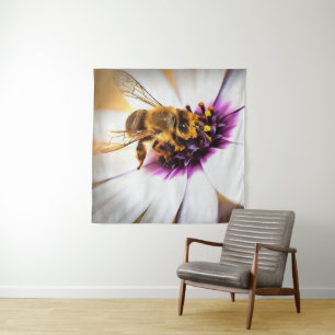 Honey Bee on African Daisy Acrylic Art Wandteppich