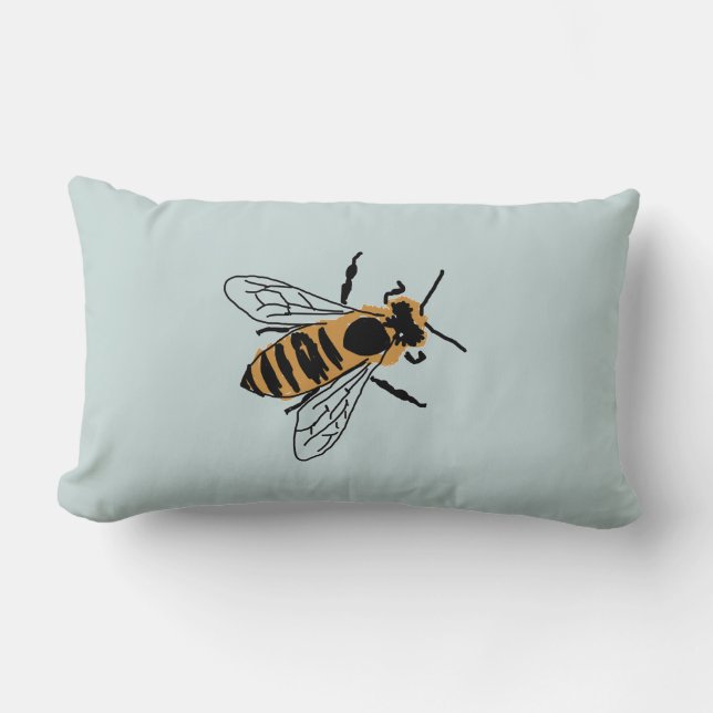Honey Bee Painting Bee Illustration Throw Kissen (Vorderseite)