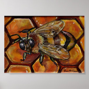 Honey Bee Painting Poster