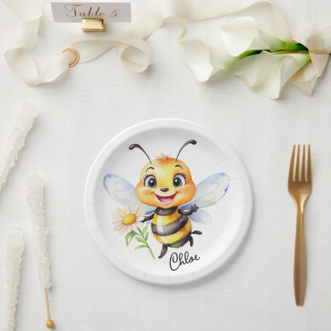 Honey Bee Pappteller (Hochzeit)