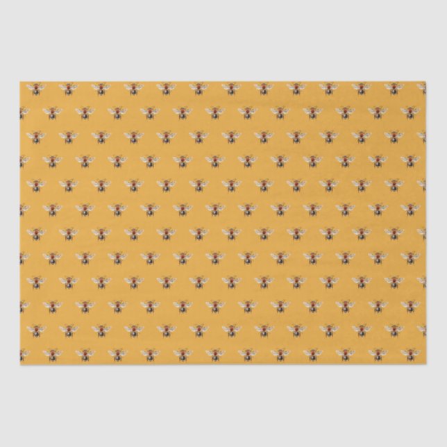 Honey Bee Pattern Orange Seidenpapier (Vorderseite)