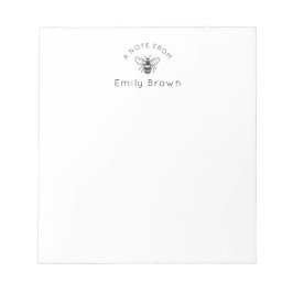 Honey Bee Personalized Notepad Notizblock
