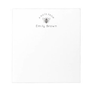Honey Bee Personalized Notepad Notizblock